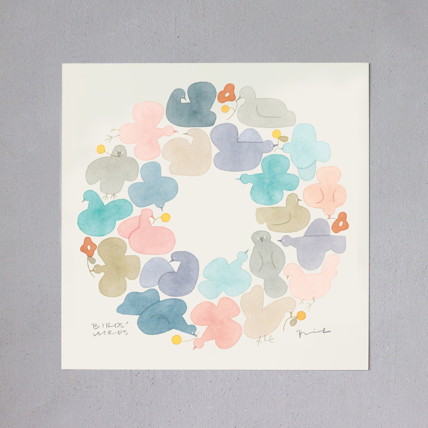 ポスター 30cm / BIRDS WREATH