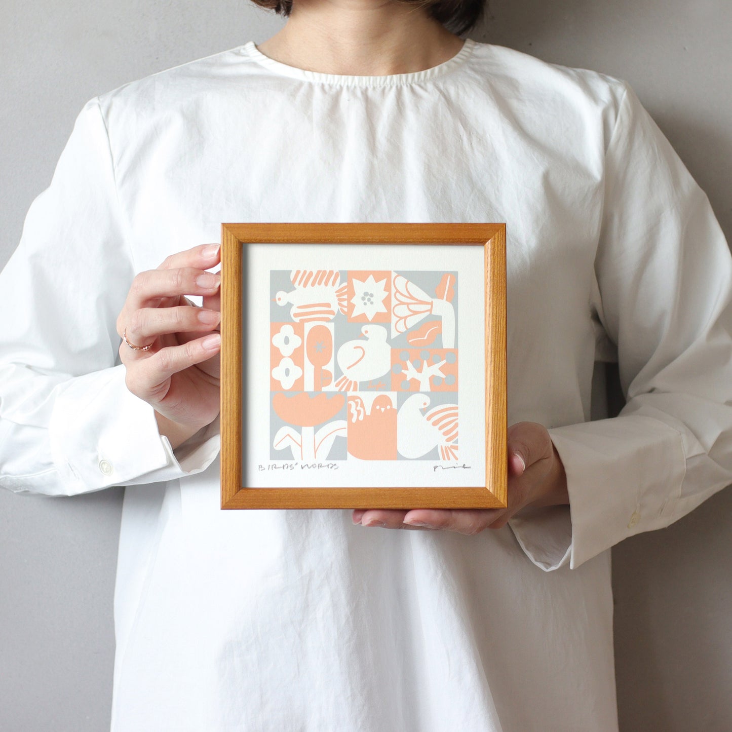 シルクスクリーン 15cm / BIRDS & FLOWERS