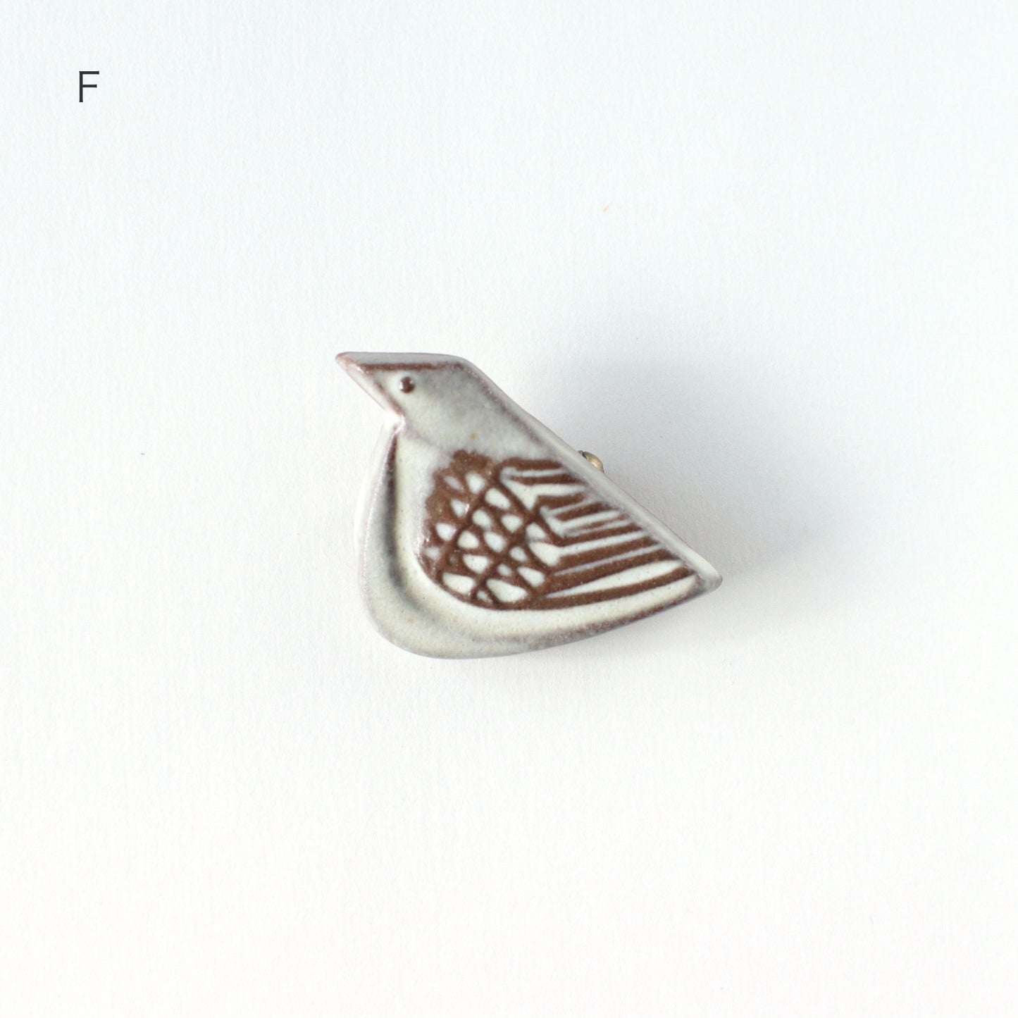 BIRD TILE BROOCH <WH/BR>