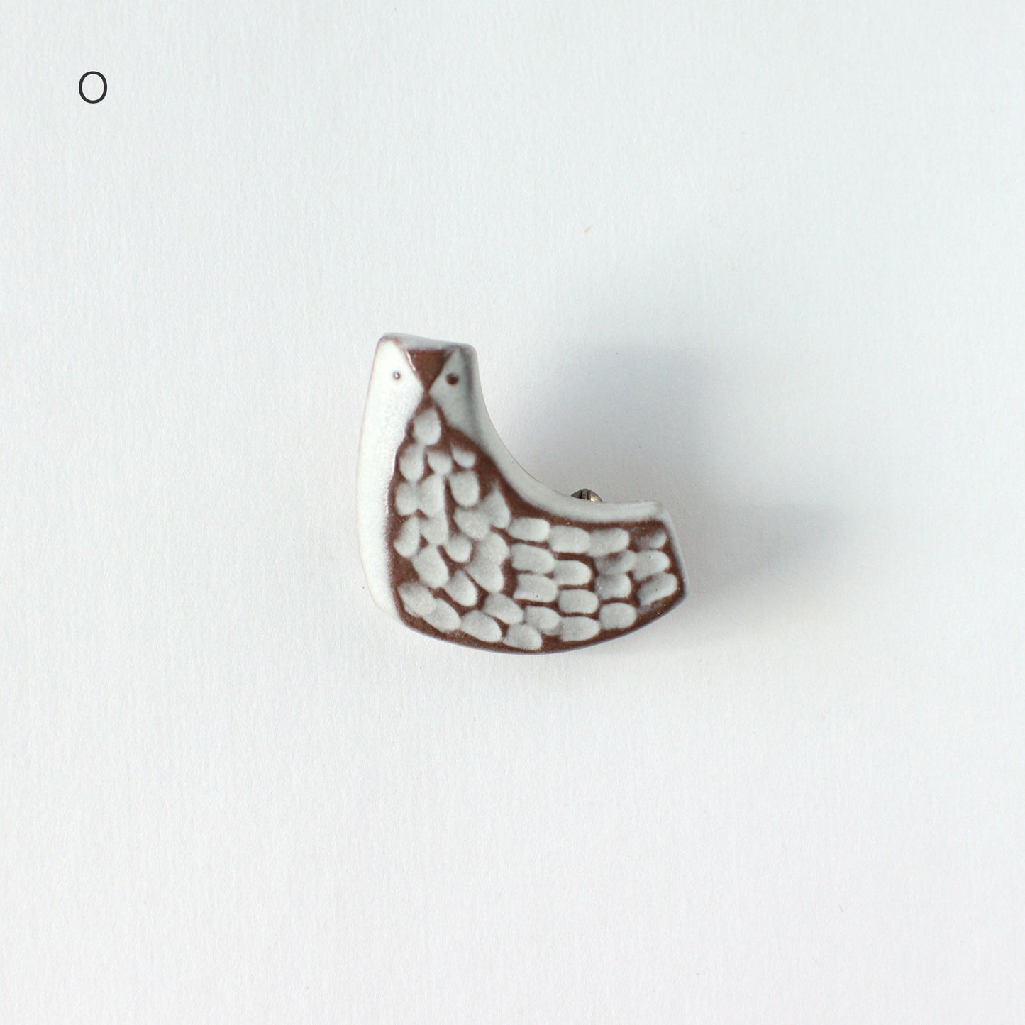 BIRD TILE BROOCH <WH/BR>