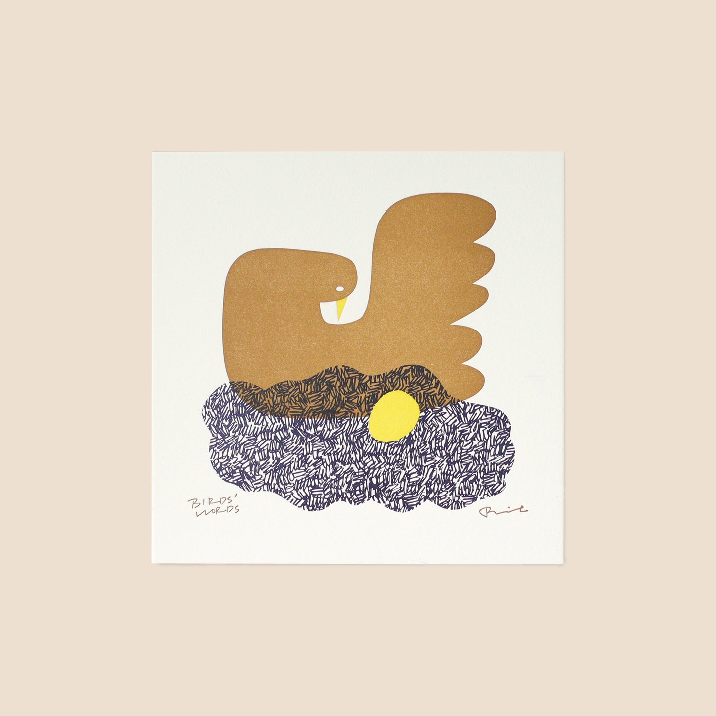 LETTER PRESS POSTER / bird's nest