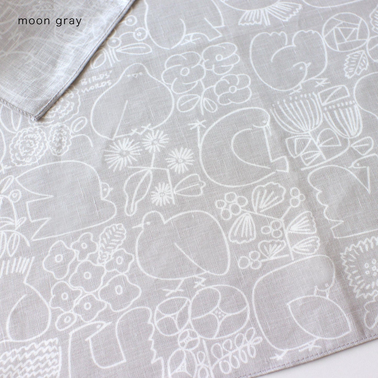 LINEN HANDKERCHIEF / BIRDS & FLOWERS