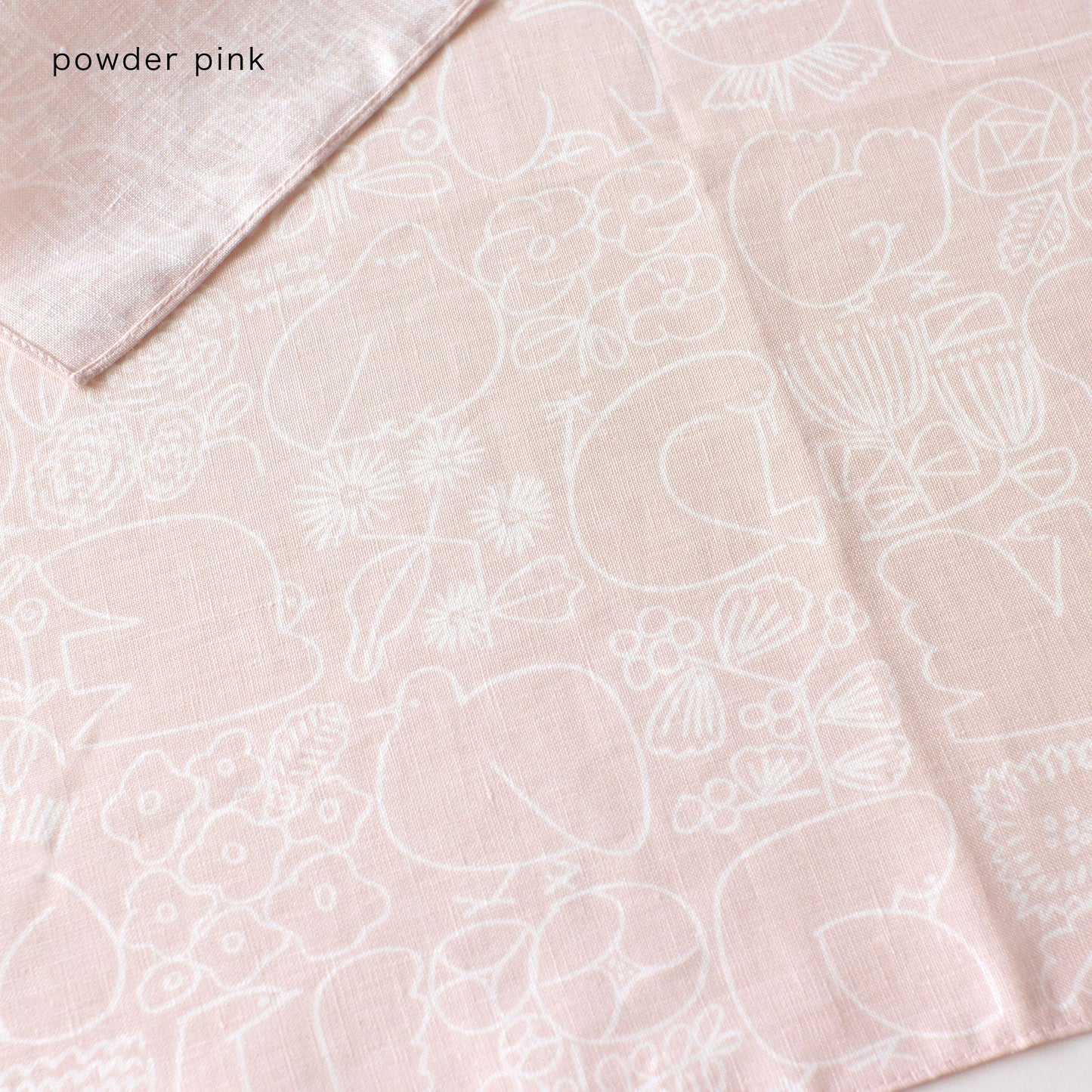 LINEN HANDKERCHIEF / BIRDS & FLOWERS