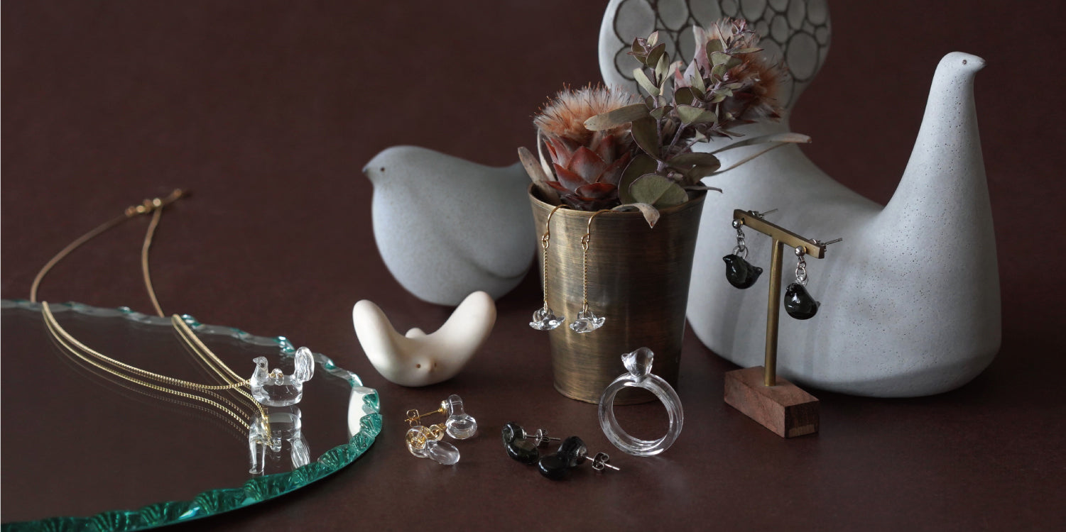 HARIO Lampwork Factory×BIRDS' WORDS ガラスのアクセサリー