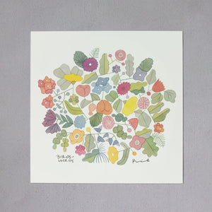BIRDS'WORDS バーズワーズ FLOWER 30×30額装タイプ BIRDS' WORDS｜POSTER 30 [BOUQUET] 額装タイプ - BIRDS' WORDS