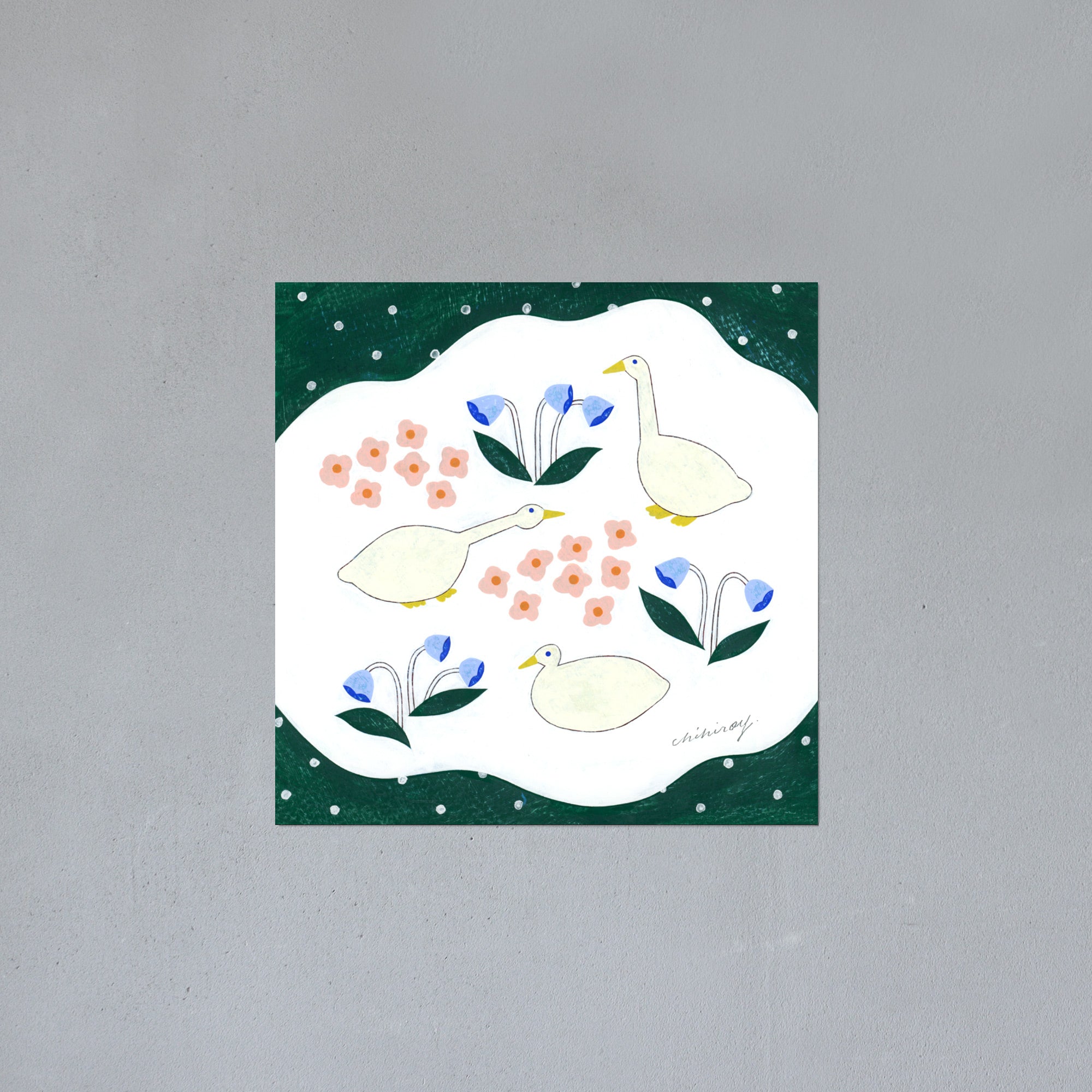 ポスター 15cm / YC-snowy day – BIRDS' WORDS