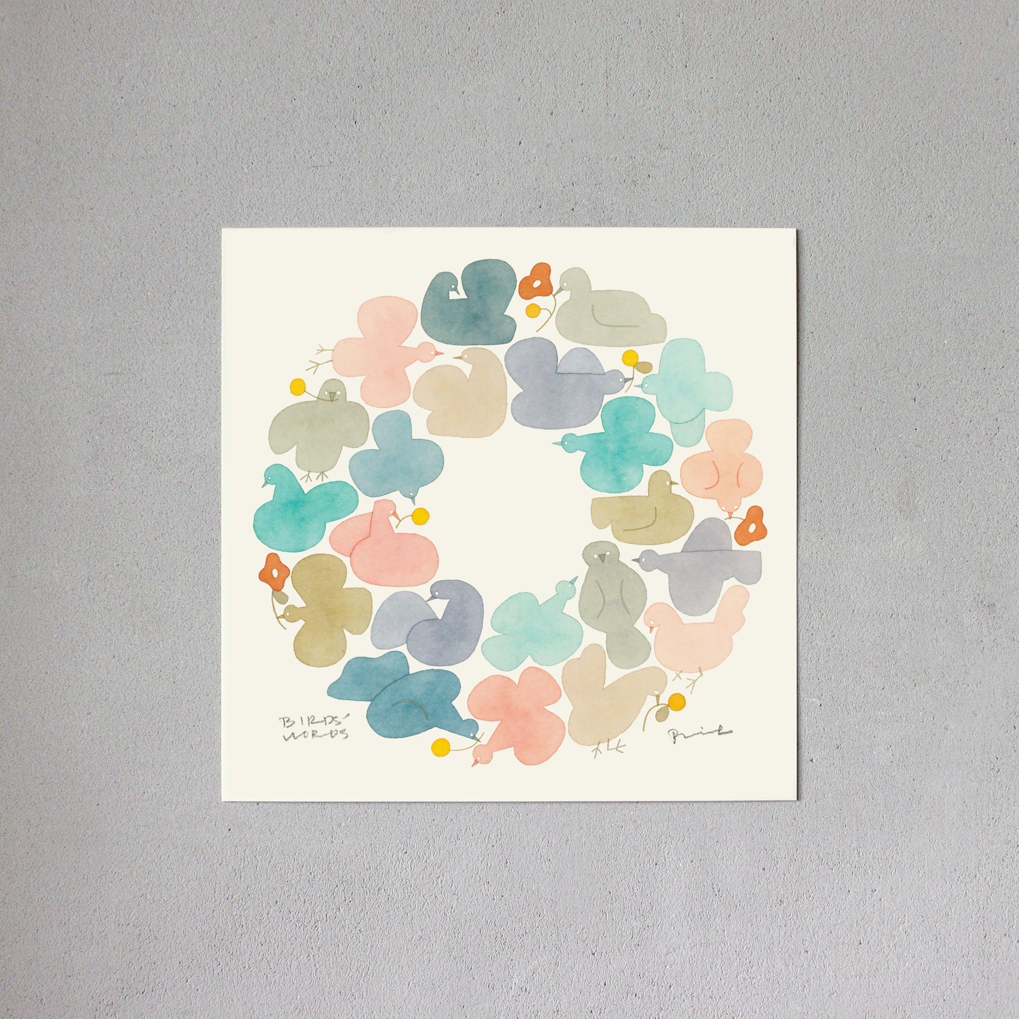 ポスター 20cm / BIRDS WREATH – BIRDS' WORDS