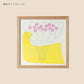 LETTER PRESS POSTER [YUYA] Y-bird & flower
