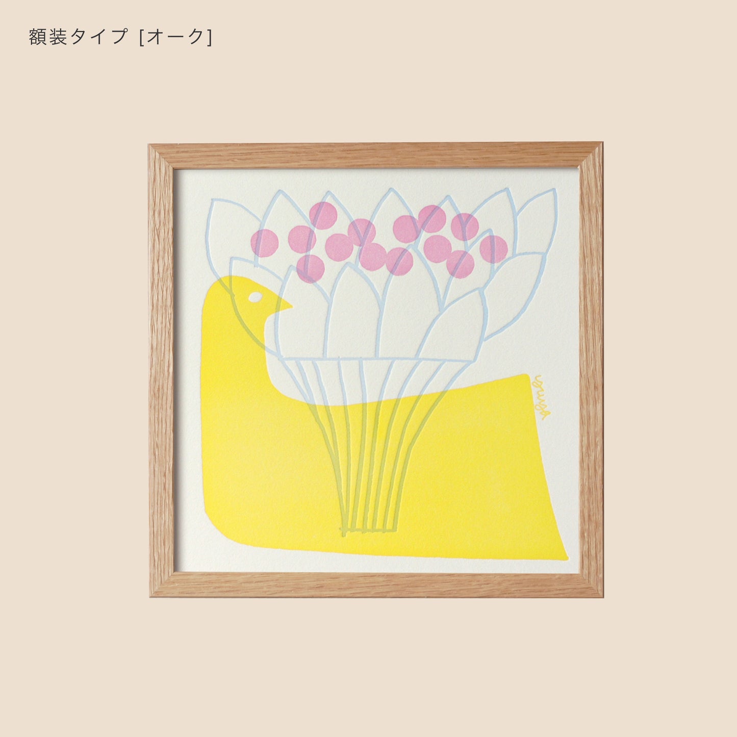 LETTER PRESS POSTER [YUYA] Y-bird & flower