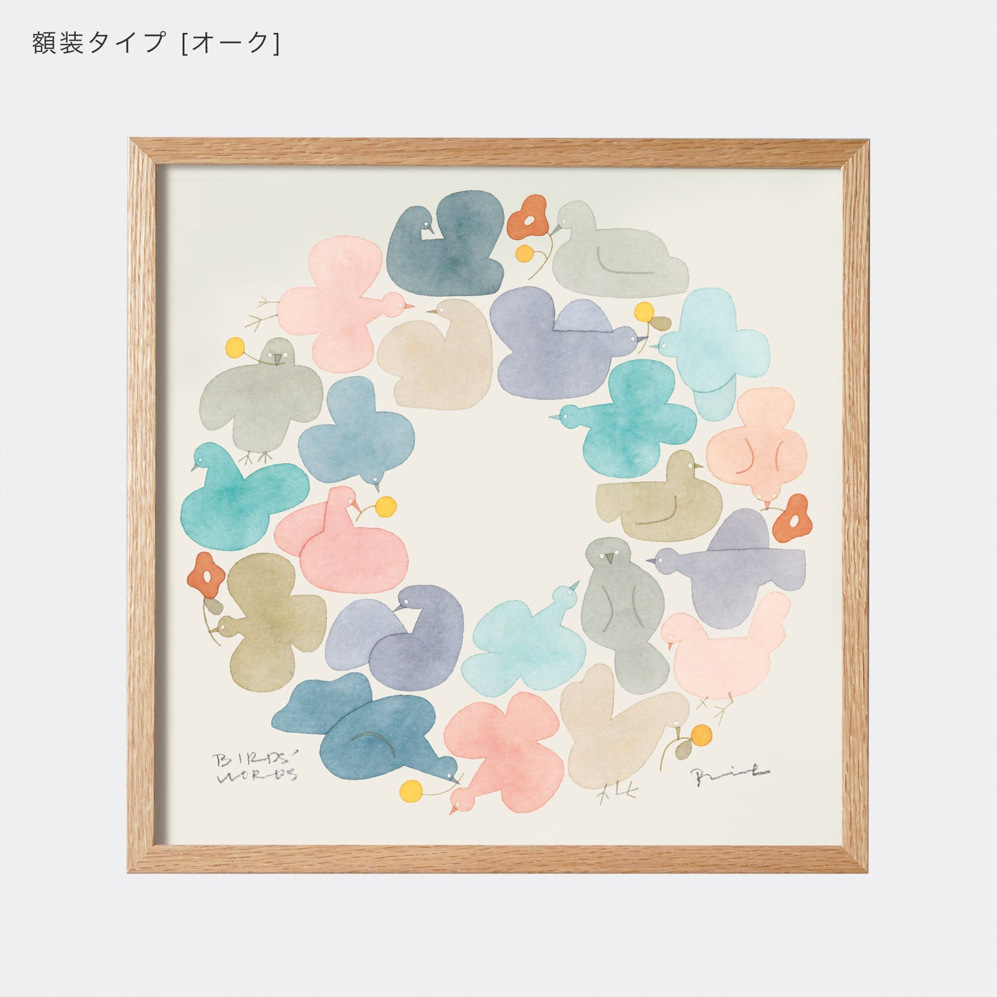 ポスター 30cm / BIRDS WREATH