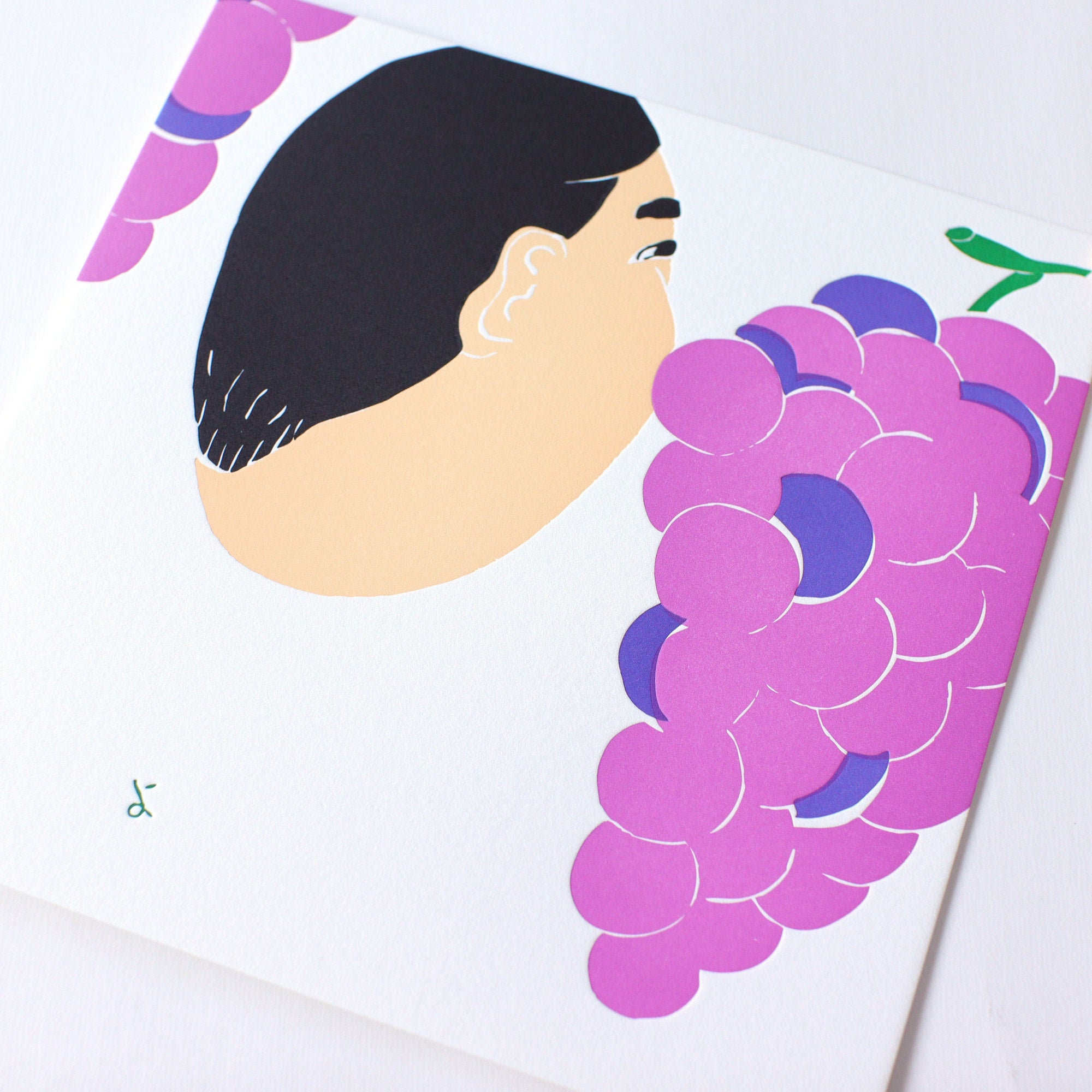 LETTER PRESS POSTER [MURATA YOSHIKO] MY-ぶどうのほっぺ – BIRDS' WORDS