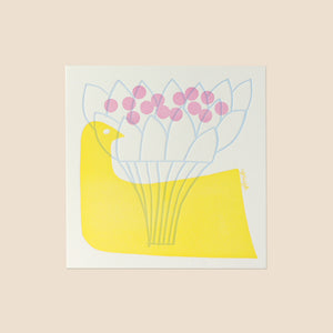 LETTER PRESS POSTER [YUYA] Y-bird & flower – BIRDS' WORDS