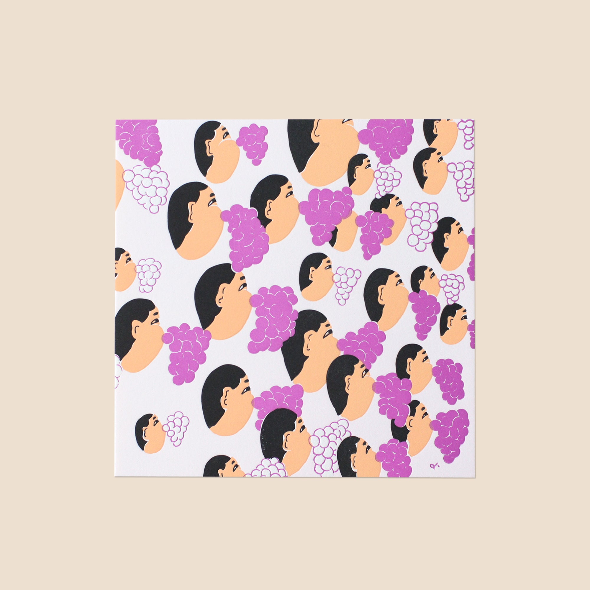 LETTER PRESS POSTER [MURATA YOSHIKO] MY-ぶどうのほっぺ、踊りだす