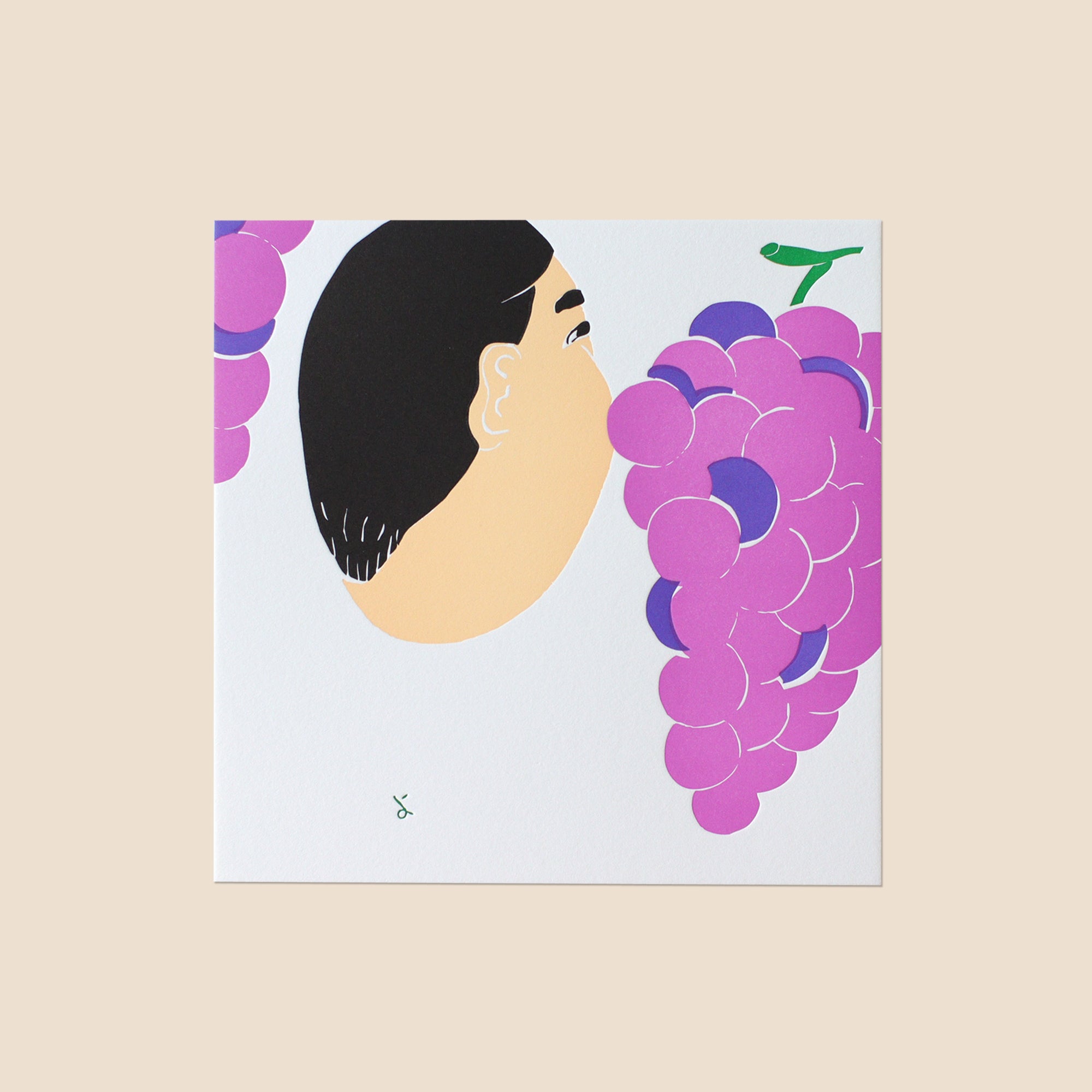 LETTER PRESS POSTER [MURATA YOSHIKO] MY-ぶどうのほっぺ – BIRDS' WORDS