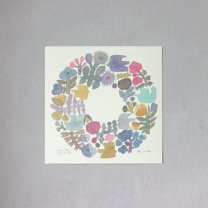 BIRDS'WORDS'  SHABBY WREATH 額付き30 BIRDS WORDS バーズワーズポスター30 SHABBY WREATH